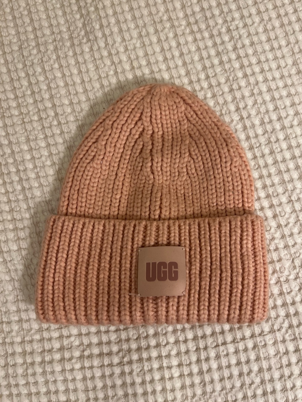 UGG Ribbed Knit Cuffed Beanie - Peachy Pink